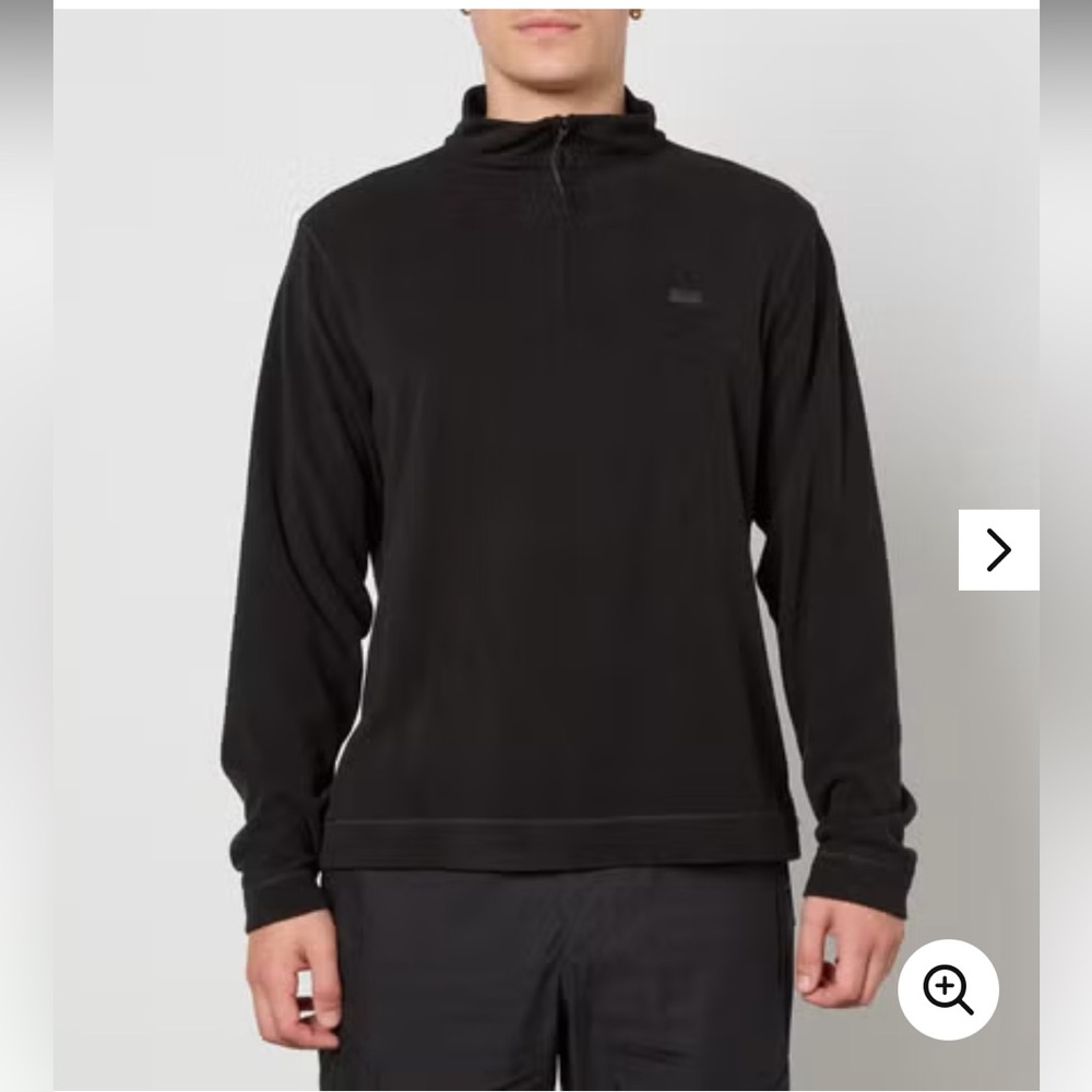 Rains Men's Black Zip-Up Sweater mens Addis Fleece Jumper size medium